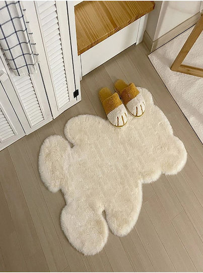 SteweHome Παιδικό Χαλί Μπεζ Στρογγυλό με Διάμετρο 90cm Πάχους 60mm
