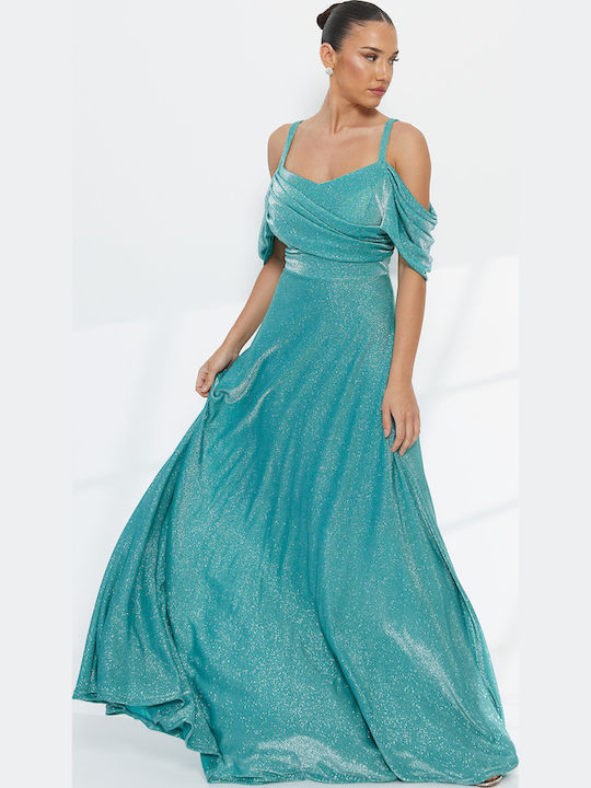 Summer Maxi Evening Dress Petrol Blue