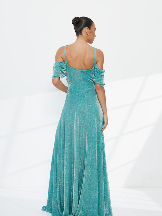 Summer Maxi Evening Dress Petrol Blue