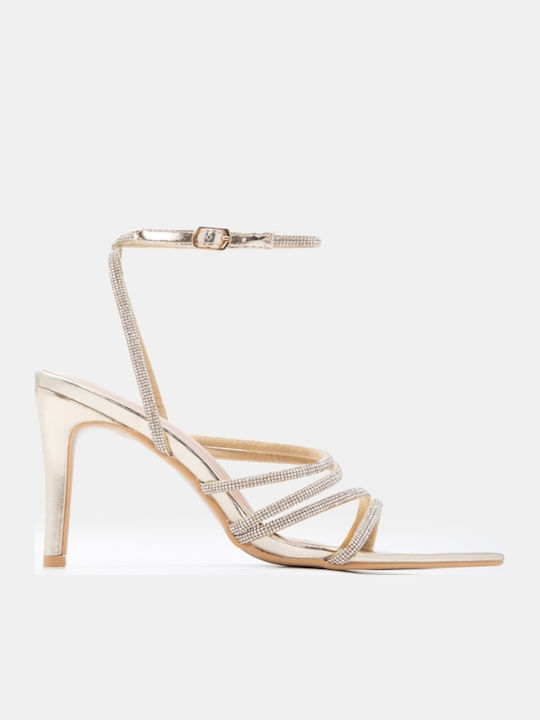 Sandals with Strass Gold