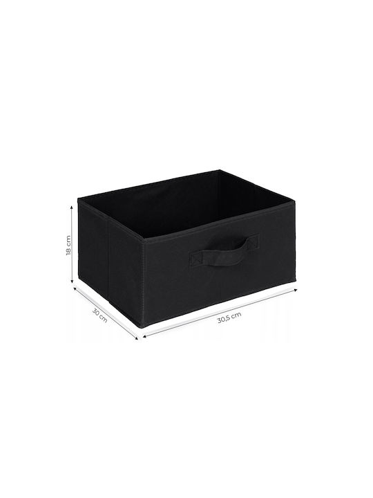 Kommode Stoff Nisos-6 Eiche 6 Schubladen Stoff Schwarz 76x30x68cm Schwarzer Metallrahmen