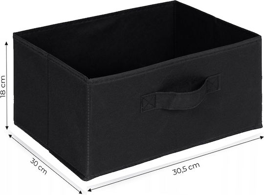 Kommode Stoff Nisos-6 Eiche 6 Schubladen Stoff Schwarz 76x30x68cm Schwarzer Metallrahmen