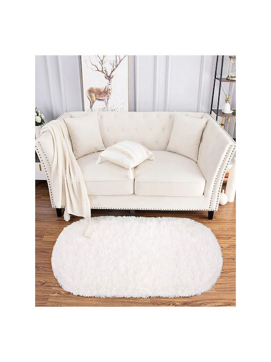 SteweHome Χαλί Αντιολισθητικό Γούνινο 80x290cm Λευκό