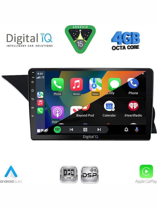 Digital IQ Car Audio System for Mercedes-Benz GLK 2008-2012 Bluetooth USB AUX WiFi GPS Apple CarPlay Android Auto with 9" Touch Screen