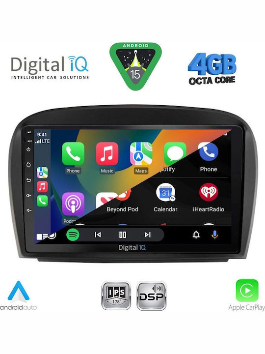 Digital IQ Car Audio System for Mercedes-Benz SL 2006-2012 Bluetooth USB WiFi GPS Apple CarPlay Android Auto with 9" Touch Screen