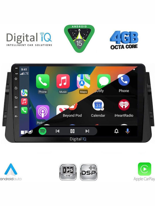 Digital IQ Car Audio System for Nissan Micra 2017 (Bluetooth/USB/WiFi/GPS/Apple CarPlay/Android Auto) with 9" Touch Screen