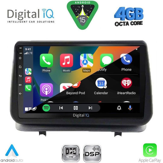 Digital IQ Car Audio System for Renault Clio 2005-2011 Bluetooth USB WiFi GPS Apple CarPlay Android Auto with 9" Touch Screen