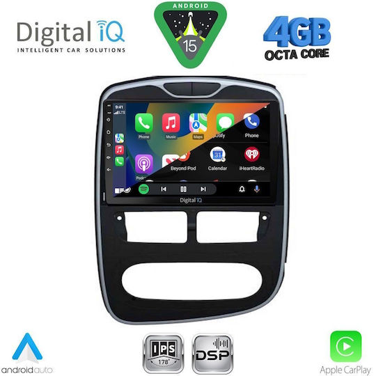 Digital IQ Car Audio System for Renault Clio 2012-2015 Bluetooth USB WiFi GPS Apple CarPlay Android Auto with 10" Touch Screen