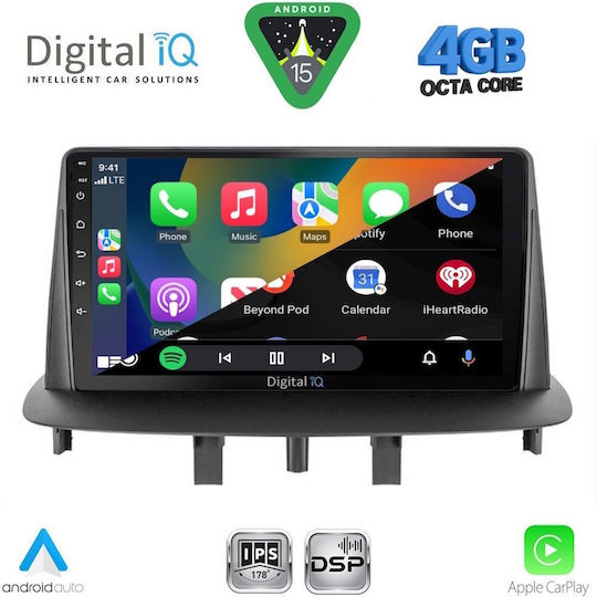 Digital IQ Ηχοσύστημα Αυτοκινήτου για Renault Megane 2009-2016 (Bluetooth/USB/WiFi/GPS/Apple-Carplay/Android-Auto) με Οθόνη Αφής 9"