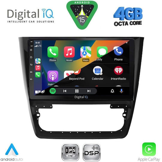Digital IQ Car Audio System for Skoda Yeti 2014-2018 with Clima (Bluetooth/USB/WiFi/GPS/Apple CarPlay/Android Auto) with 10" Touch Screen