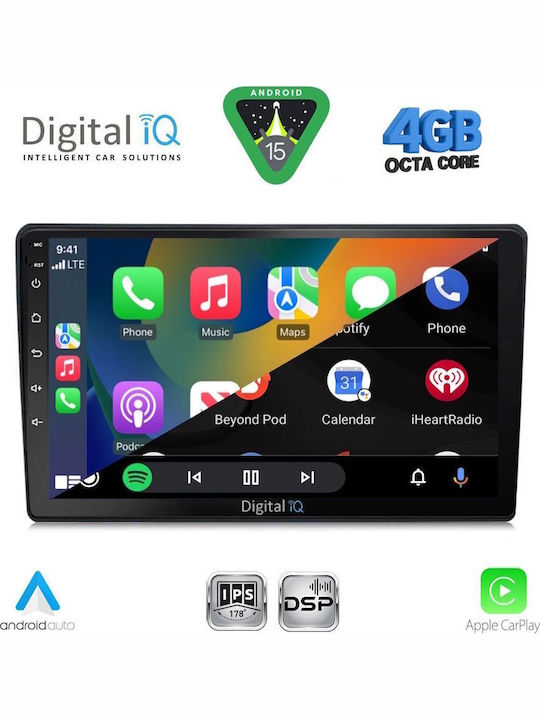 Digital IQ Car Audio System for Toyota Auris 2013-2015 Bluetooth USB WiFi GPS Apple CarPlay Android Auto with 10" Touch Screen