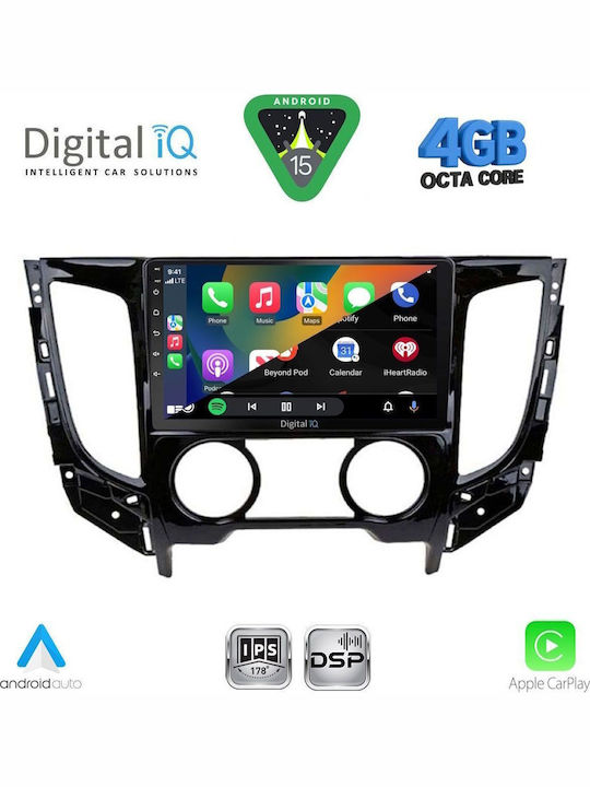 Digital IQ Car Audio System for Mitsubishi L200 2015-2019 with A/C Bluetooth USB WiFi GPS Apple CarPlay Android Auto with 9" Touch Screen