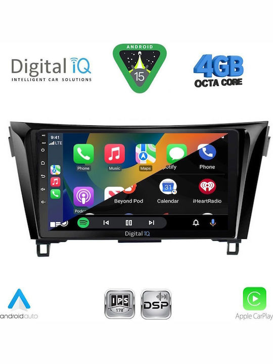 Digital IQ Car Audio System for Nissan Qashqai / X-Trail 2014-2021 Bluetooth USB WiFi GPS Apple CarPlay Android Auto with 10" Touch Screen