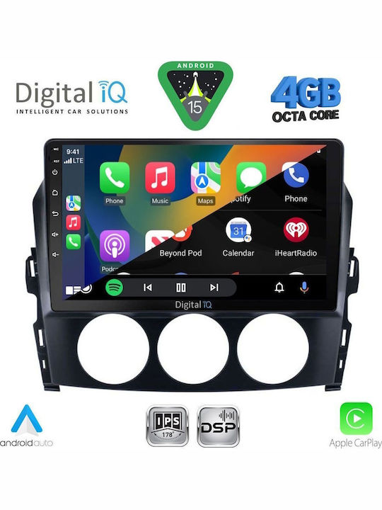Digital IQ Car Audio System for Mazda MX-5 2005-2015 (Bluetooth/USB/WiFi/GPS/Apple CarPlay/Android Auto) with 9" Touch Screen