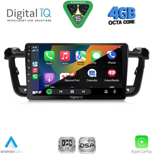 Digital IQ Ηχοσύστημα Αυτοκινήτου για Peugeot 508 2010-2016 (Bluetooth/USB/WiFi/GPS/Apple-Carplay/Android-Auto) με Οθόνη Αφής 9"