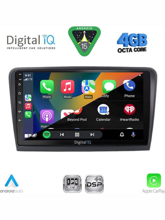 Digital IQ Car Audio System for Skoda Rapid 2012-2023 with Clima (Bluetooth/USB/WiFi/GPS/Apple CarPlay/Android Auto) with 9" Touch Screen