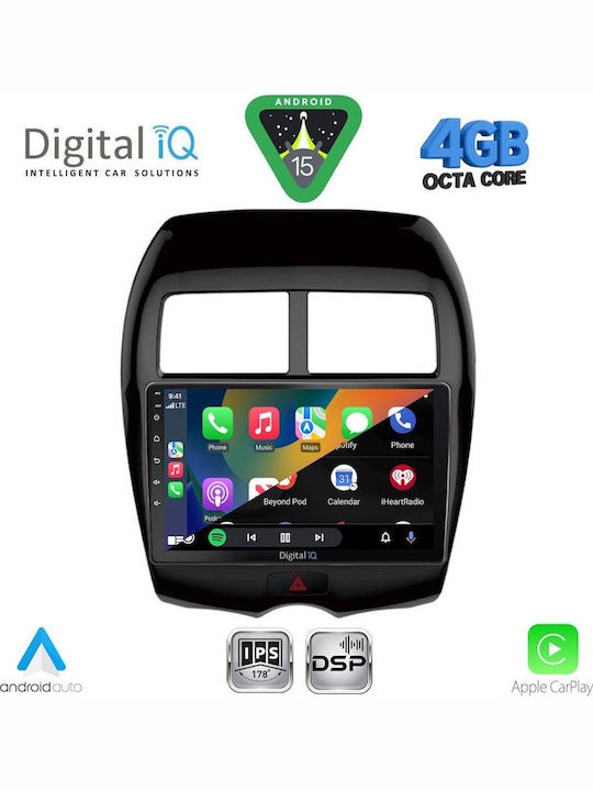 Digital IQ Car Audio System for Peugeot 4008 Mitsubishi Asx 2009 Bluetooth USB WiFi GPS Apple CarPlay Android Auto with 10" Touch Screen