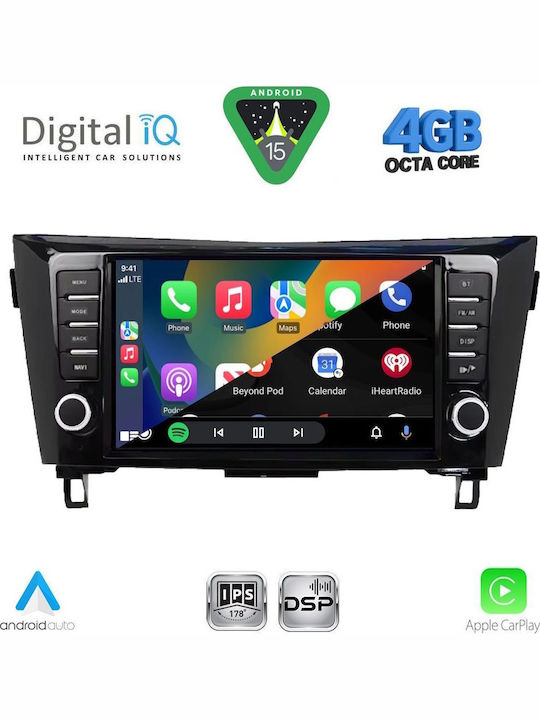 Digital IQ Car Audio System for Nissan Qashqai / X-Trail 2014-2021 Bluetooth USB WiFi GPS Apple CarPlay Android Auto with 9" Touch Screen