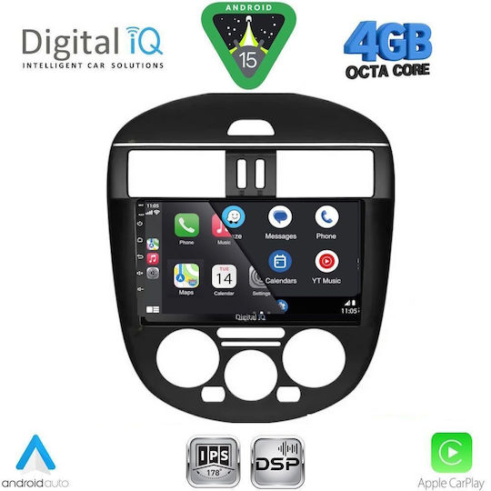 Digital IQ Ηχοσύστημα Αυτοκινήτου για Nissan Tiida 2013-2023 με A/C (Bluetooth/USB/WiFi/GPS/Apple-Carplay/Android-Auto) με Οθόνη Αφής 9"