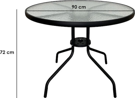 Masă 90x90x72buc Negru Masă 90x90x72buc Negru