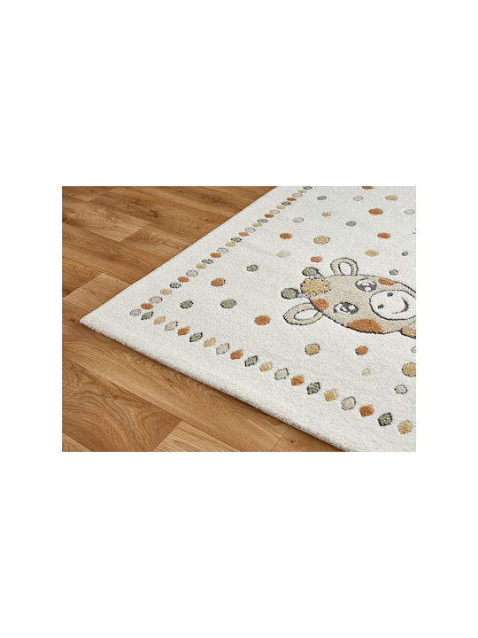SteweHome Covor Pentru Copii Din Bumbac Bej Tăiat La Dimensiune Lățime 80cm 80x150cm Grosime 60mm