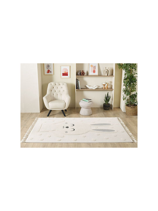 SteweHome Covor Pentru Copii Din Bumbac Bej Tăiat La Dimensiune Lățime 140cm 140x200cm