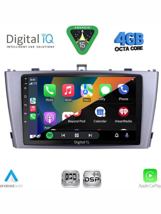Digital IQ Car Audio System for Toyota Avensis 2009-2015 Bluetooth USB WiFi GPS Apple CarPlay Android Auto with 9" Touch Screen