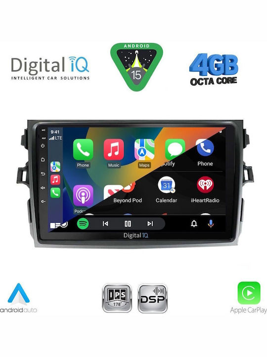 Digital IQ Car Audio System for Toyota Corolla 2006-2012 Bluetooth USB WiFi GPS Apple CarPlay Android Auto with 9" Touch Screen