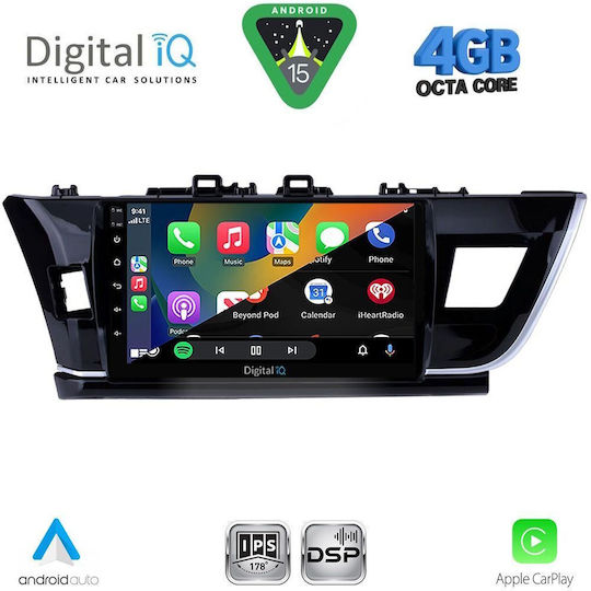Digital IQ Car Audio System for Toyota Corolla 2013-2016 (Bluetooth/USB/WiFi/GPS/Apple CarPlay/Android Auto) with 10" Touch Screen