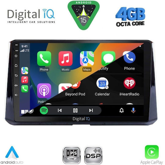 Digital IQ Car Audio System for Toyota Corolla 2019 Bluetooth USB WiFi GPS Apple CarPlay Android Auto with 10" Touch Screen