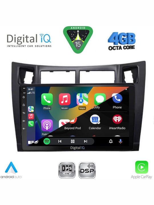 Digital IQ Car Audio System for Toyota Yaris 1999-2006 Bluetooth USB WiFi GPS Apple CarPlay Android Auto with 9" Touch Screen