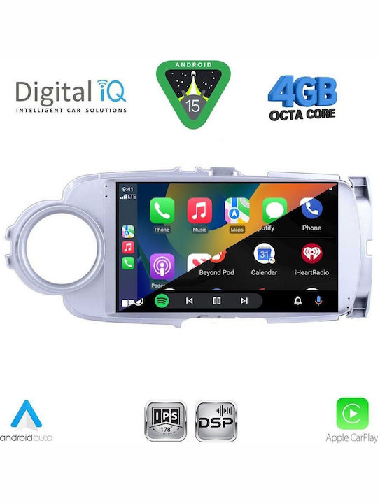 Digital IQ Car Audio System for Toyota Yaris 2011-2015 (Bluetooth/USB/WiFi/GPS/Apple CarPlay/Android Auto) with 9" Touch Screen