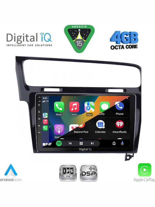 Digital IQ Car Audio System for Volkswagen Golf 2013-2020 with Clima (Bluetooth/USB/WiFi/GPS/Apple CarPlay/Android Auto) with 10" Touch Screen