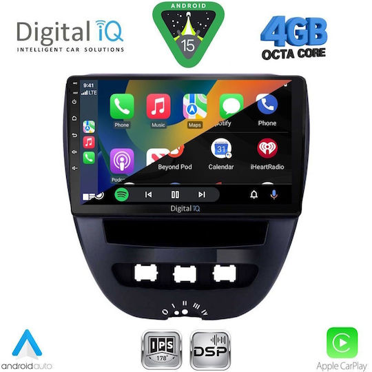 Digital IQ Ηχοσύστημα Αυτοκινήτου για Toyota Aygo 2005-2014 (Bluetooth/USB/WiFi/GPS/Apple-Carplay/Android-Auto) με Οθόνη Αφής 10"