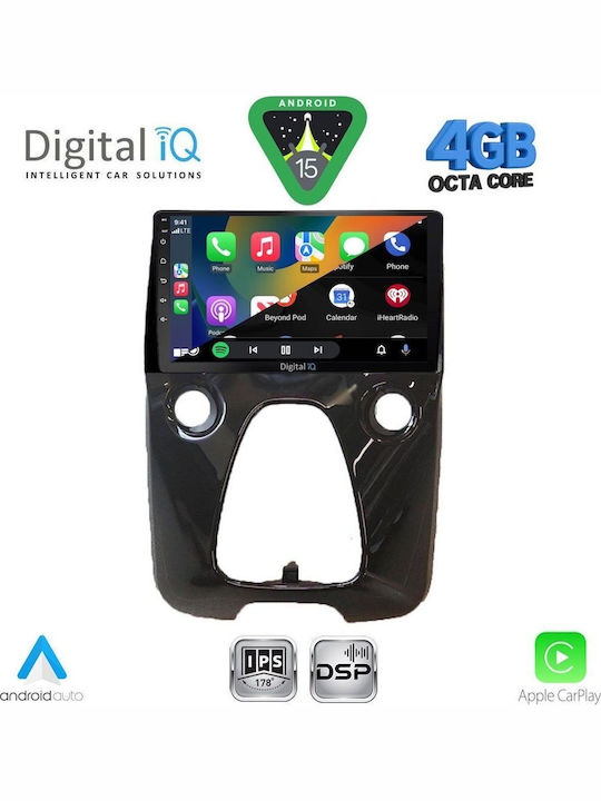Digital IQ Car Audio System for Toyota Aygo 2014-2022 with A/C Bluetooth USB WiFi GPS Apple CarPlay Android Auto with 10" Touch Screen
