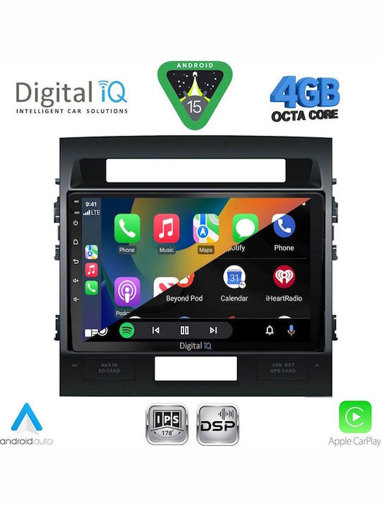 Digital IQ Car Audio System for Toyota Land Cruiser 2008-2015 Bluetooth USB WiFi GPS Apple CarPlay Android Auto with 10" Touch Screen