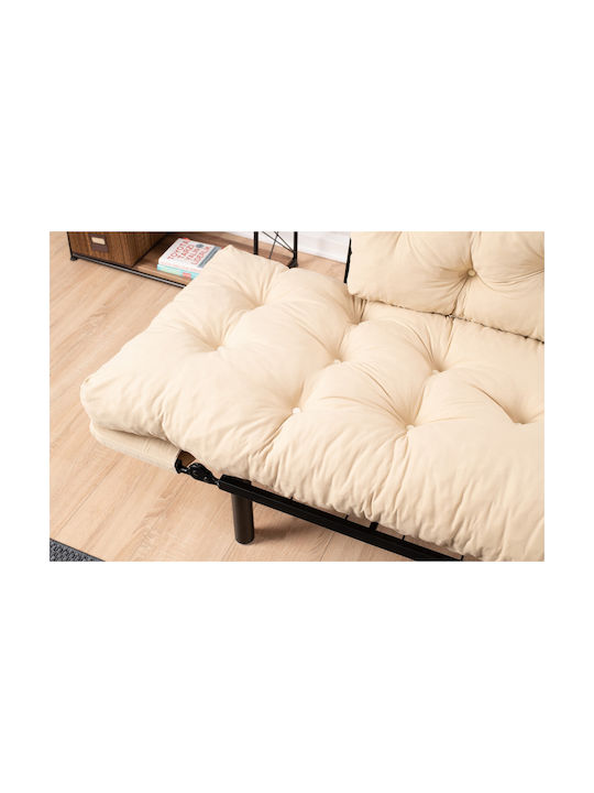Tonne Διθέσιος Καναπές Κρεβάτι Μπεζ 155x70x85εκ.