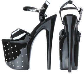 Sandale Platformă Stiletto Cu Strasuri Toc 19,5 Cm Platformă 10 Cm S9228