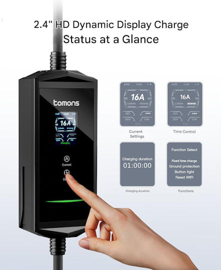 Tomons Încărcător Portabil Trei Faze 11kW cu Cablu Încorporat 7m Tipul 2 (X002J3J7TT)
