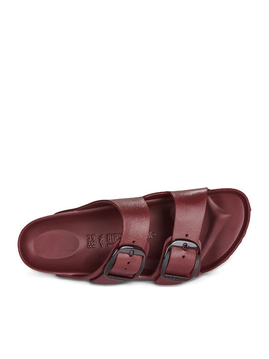 Arizona Big Buckle Flip Flops in Burgundy Colour