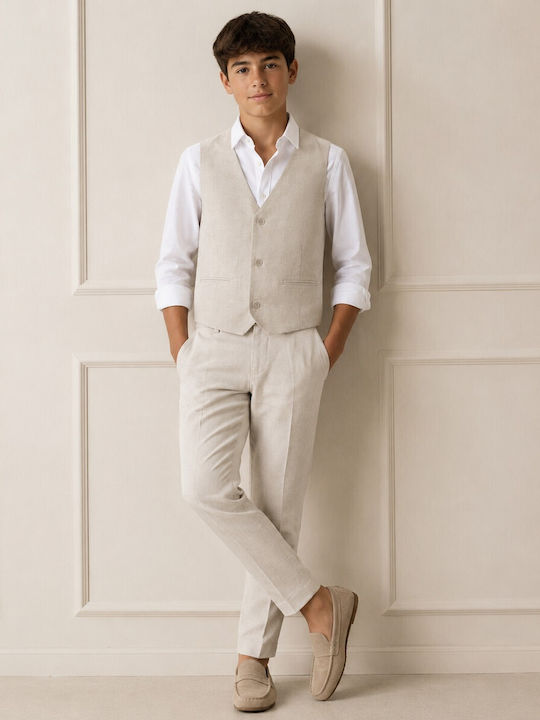 Kids Cotton Beige Vest