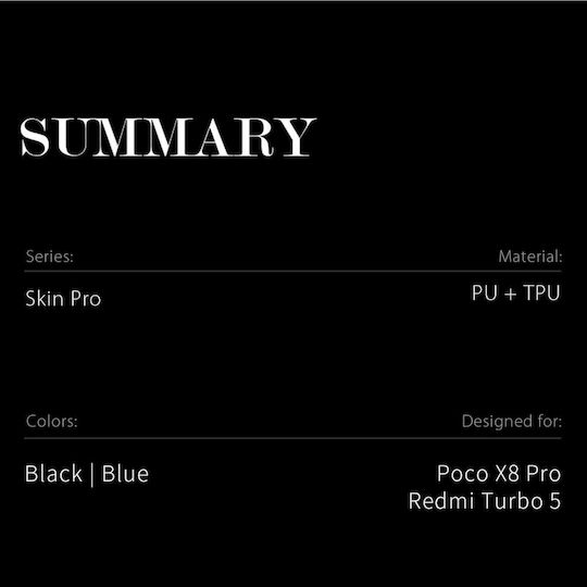 Dux Ducis Skin Pro Series Book Δερματίνης / Σιλικόνης Μπλε (Poco X8 Pro)