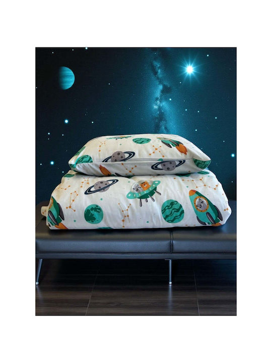 SteweHome Set Kids Single Duvet Cover With Pillowcase Cotton Multicolour 160x220cm