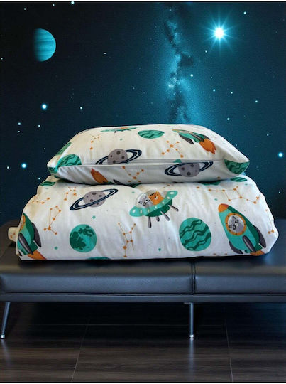 SteweHome Set Kids Single Duvet Cover With Pillowcase Cotton Multicolour 160x220cm