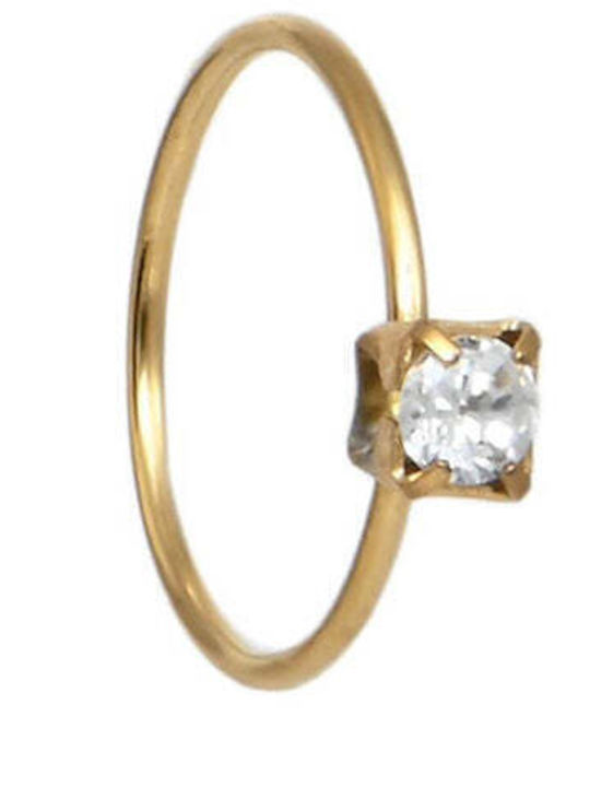 Asimi Body Piercing Nose Hoop Earring Gold Plated Steel 8 x 0.6mm