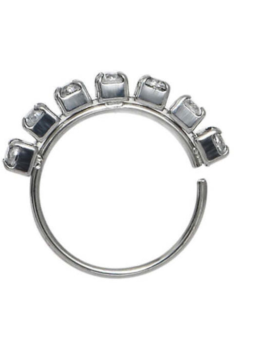 Asimi Body Piercing Nose Hoop Earring Steel 8 x 0.6mm Silver