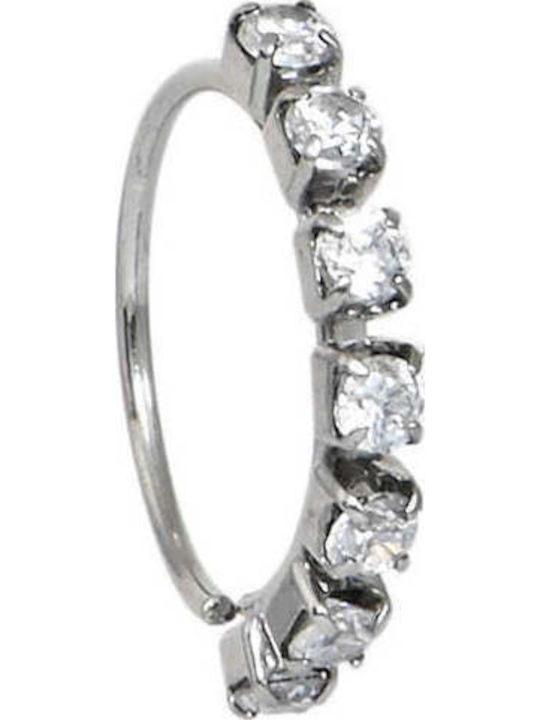 Asimi Body Piercing Nose Hoop Earring Steel 8 x 0.6mm Silver