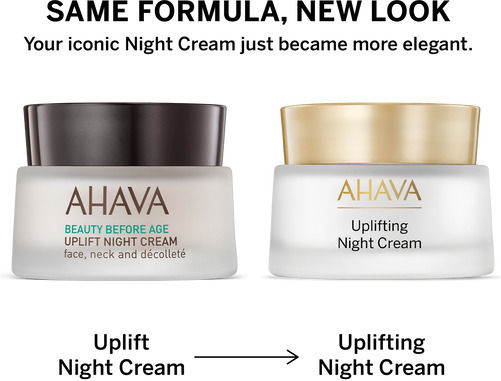 Ahava Uplifting Night Face Cream for Moisturizing & Anti-aging with Aloe Vera & Peptides 50ml