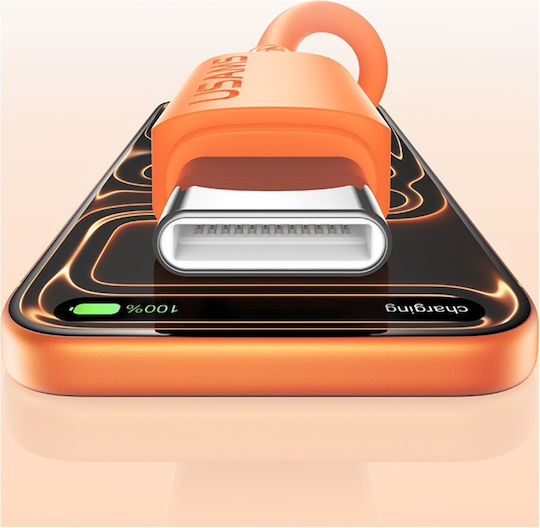 Usams USB 2.0 Cable USB-C Male - USB-C 30W Orange SJ788USB03
