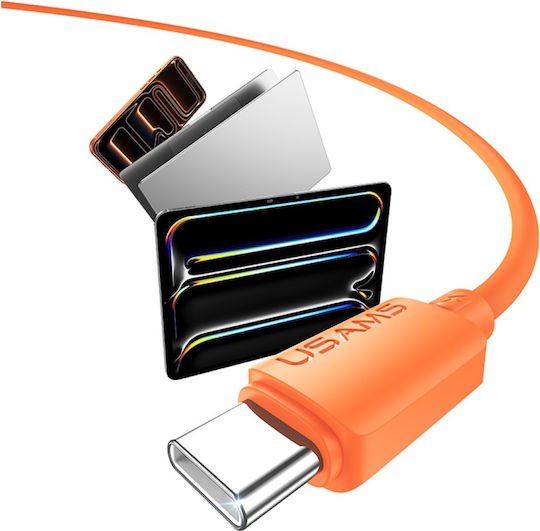 Usams USB 2.0 Cable USB-C Male - USB-C 30W Orange SJ788USB03